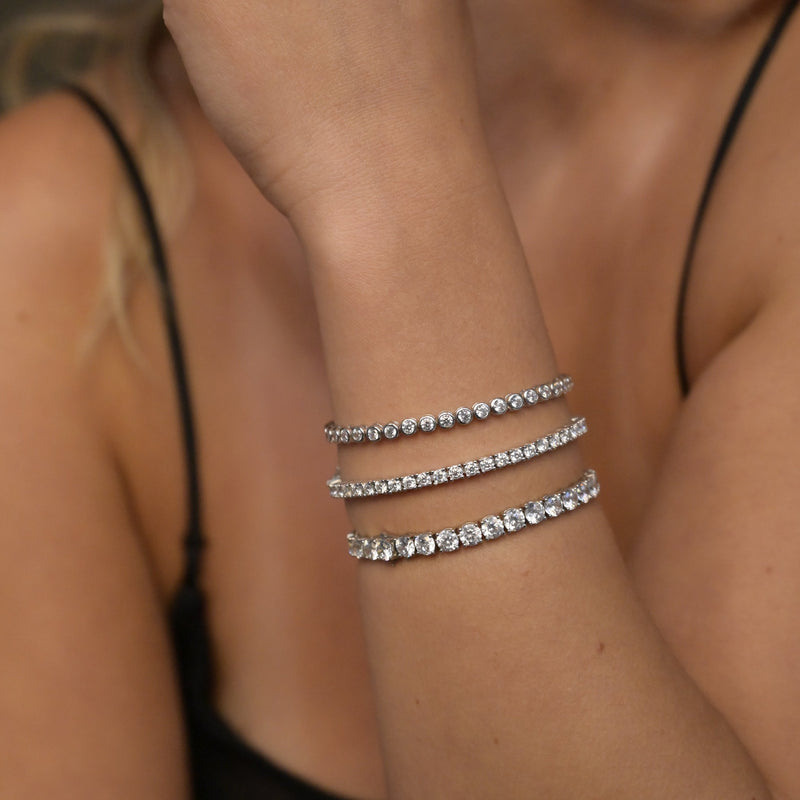 Bezel Tennis Bracelet - Lab Moissanite