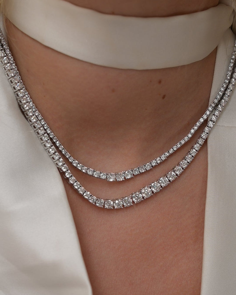 Riviera Graduate Tennis Necklace - LAB MOISSANITE