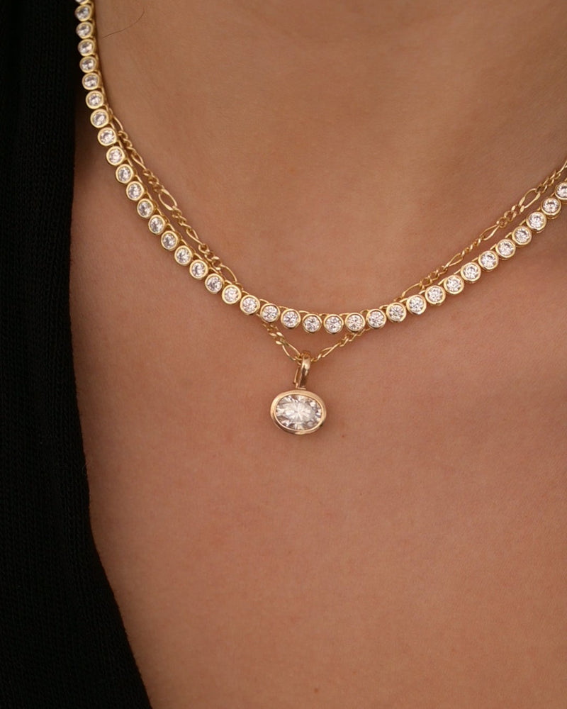 Oval Bezel Necklace