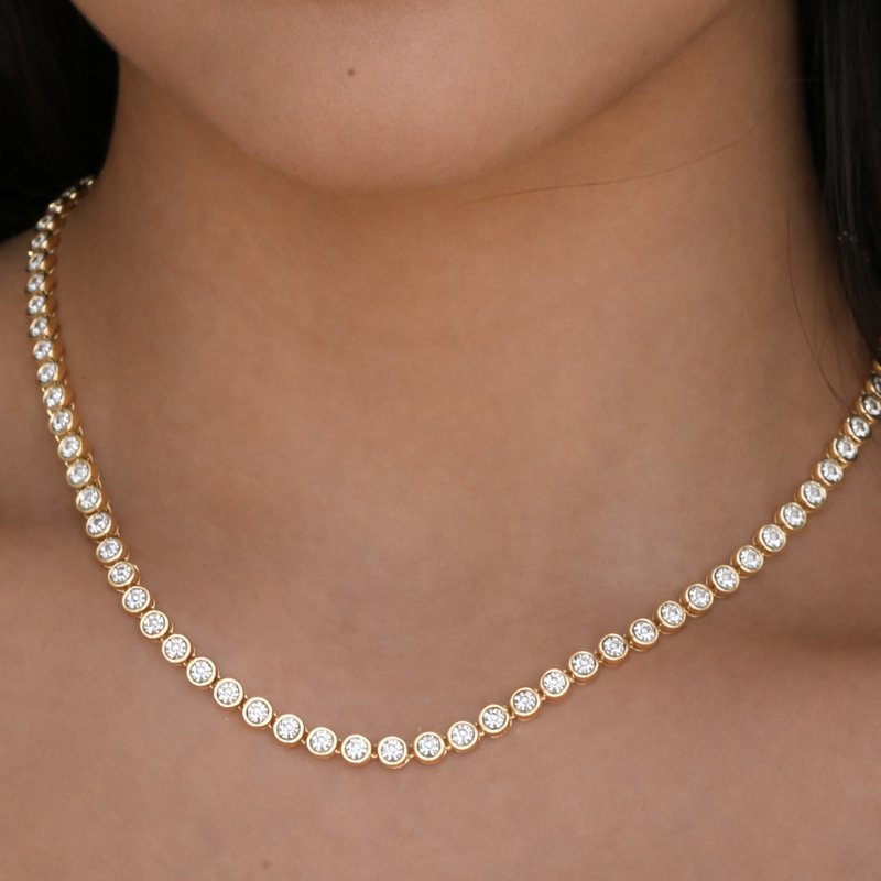 Bezel Tennis Necklace