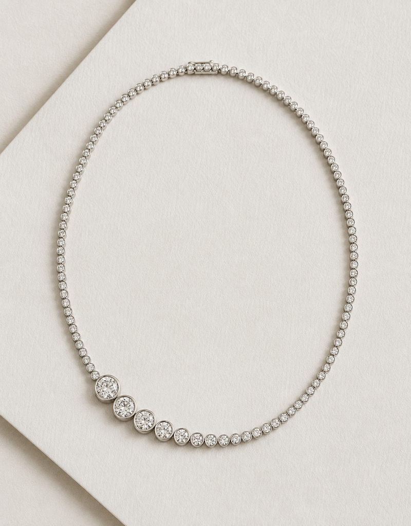 Sophie Bezel Tennis Necklace