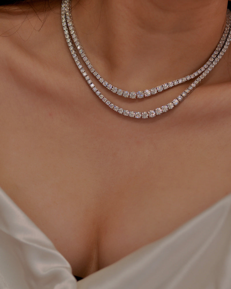 Riviera Graduate Tennis Necklace - LAB MOISSANITE
