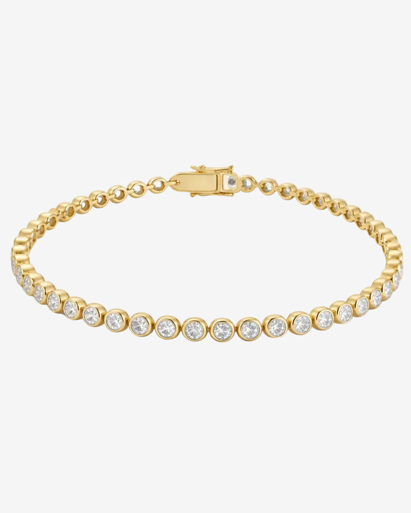 Bezel tennis bracelet in 14k gold vermeil – V The Label