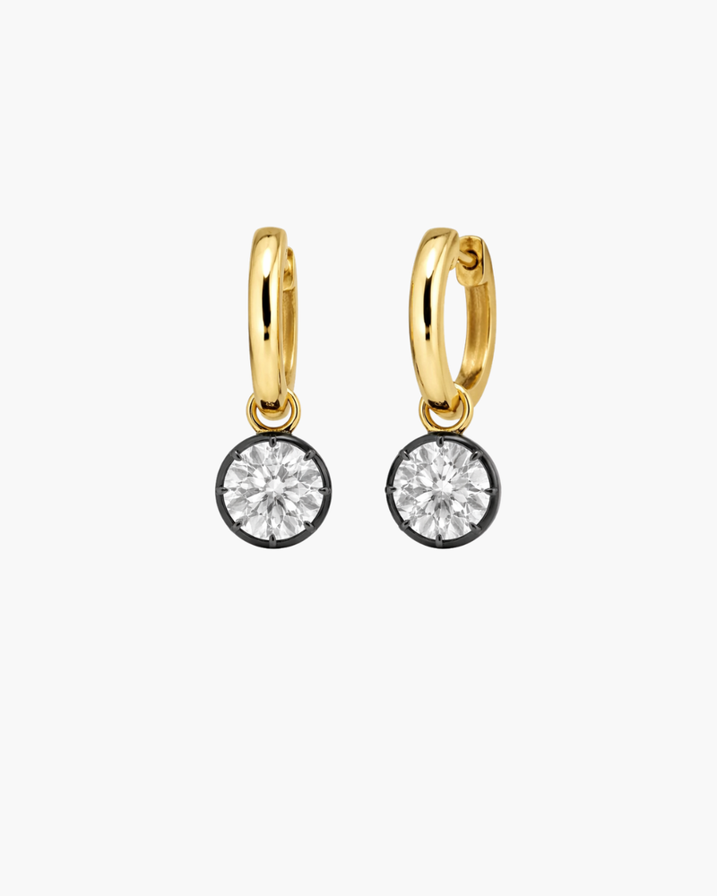 Black Rhodium Georgian Earring - Lab Moissanite