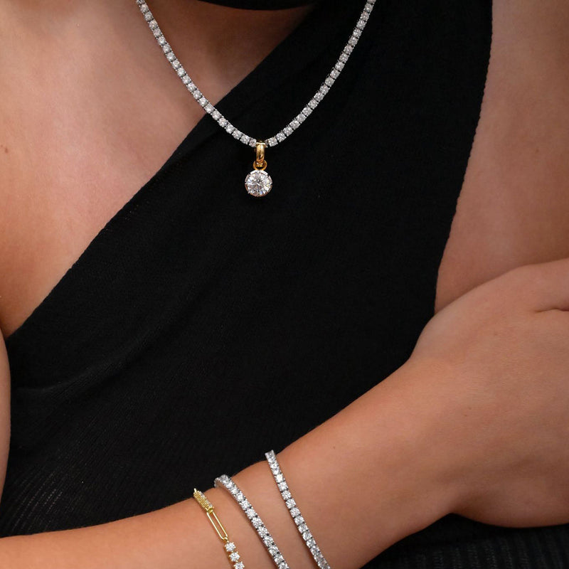 Silver Tennis Necklace