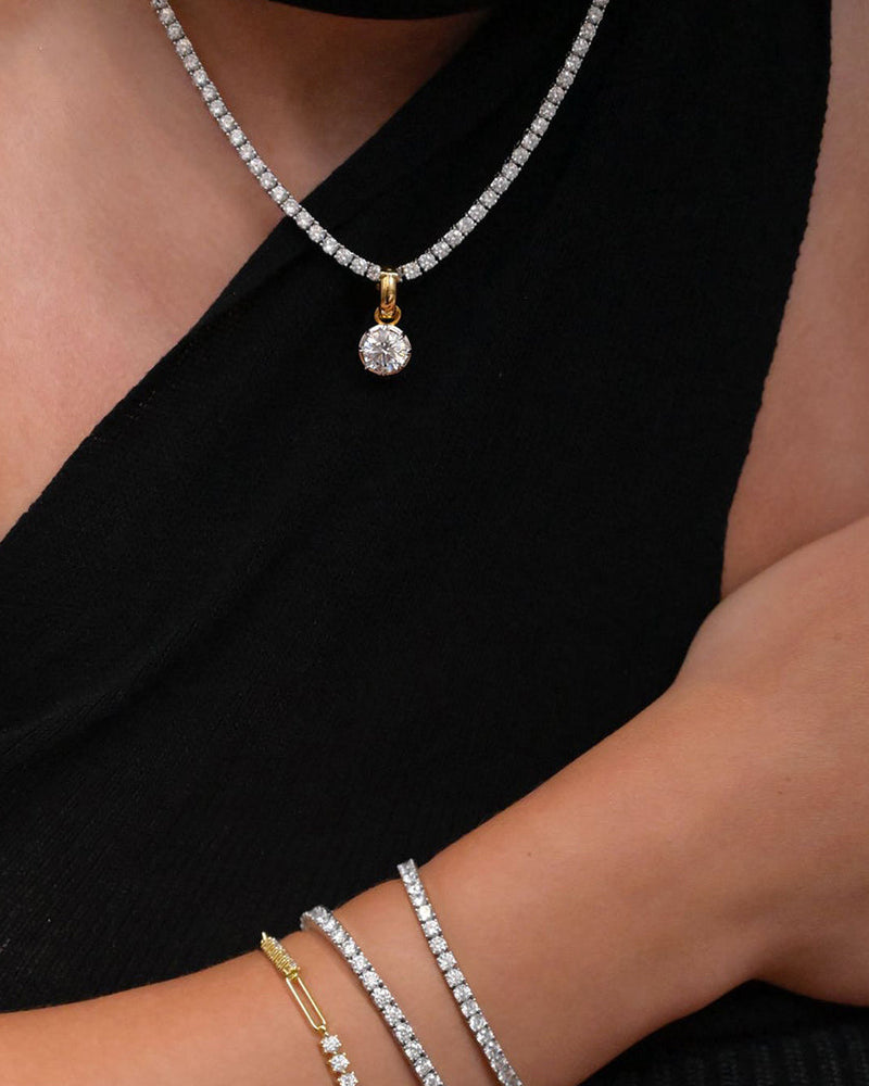 Silver Tennis Necklace