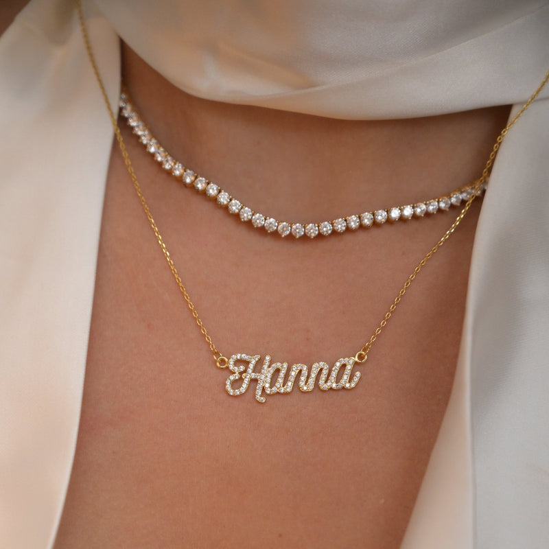 Tennis Necklace Gold