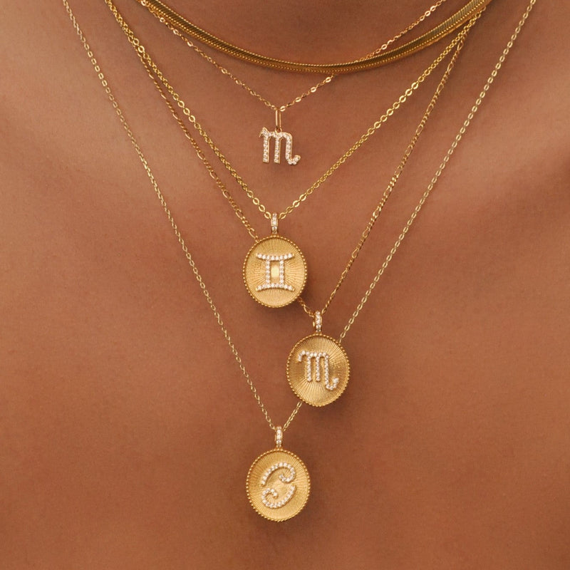Aquarius Zodiac Pendant Necklace – V The Label