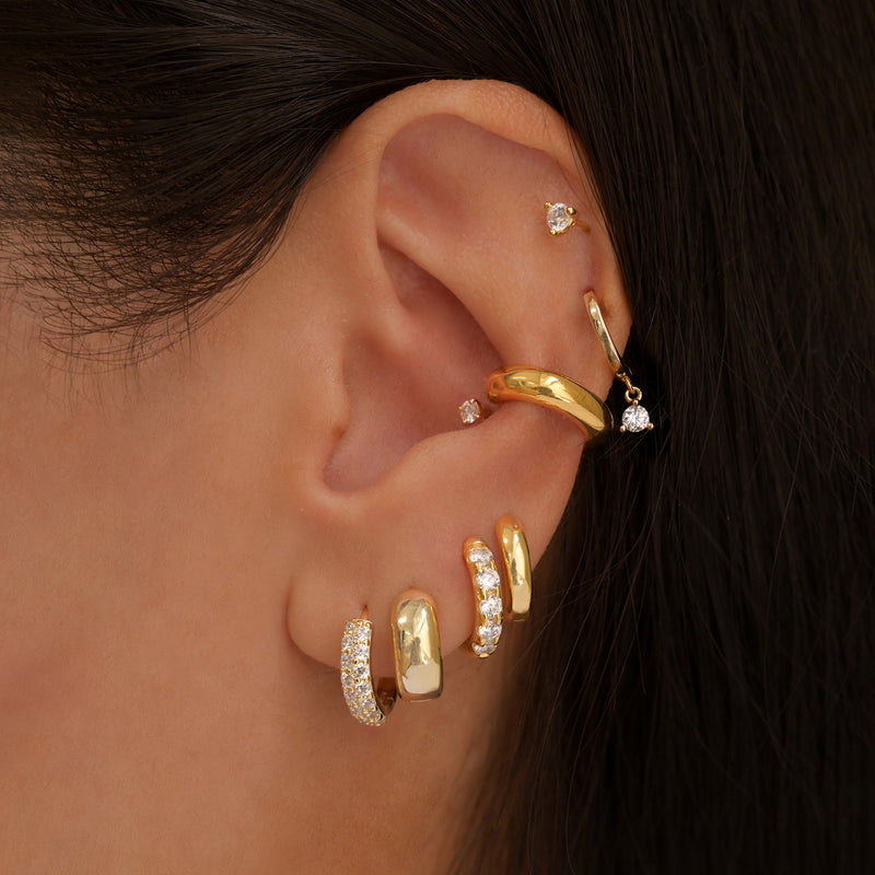 Baby Pave Huggie Hoops – V The Label