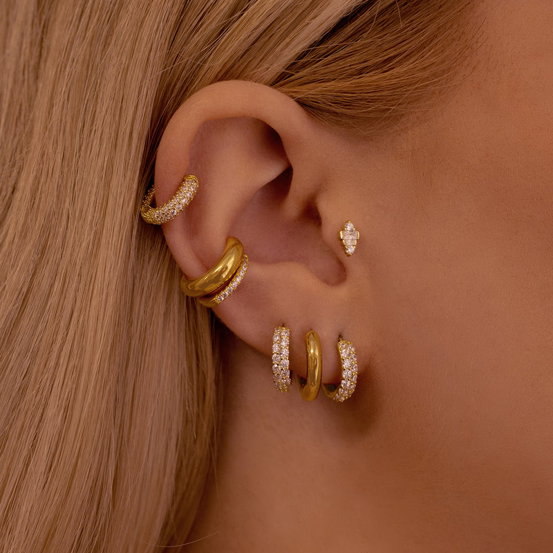 Baby Pave Huggie Hoops – V The Label