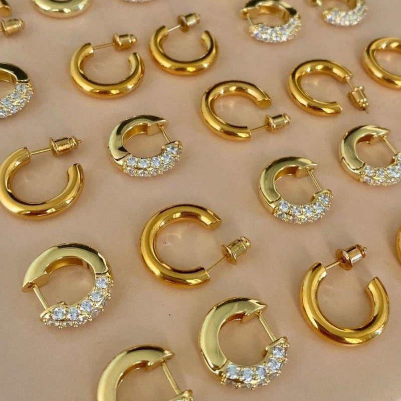 Bold Pave Hoops - V THE LABEL Jewellery AU