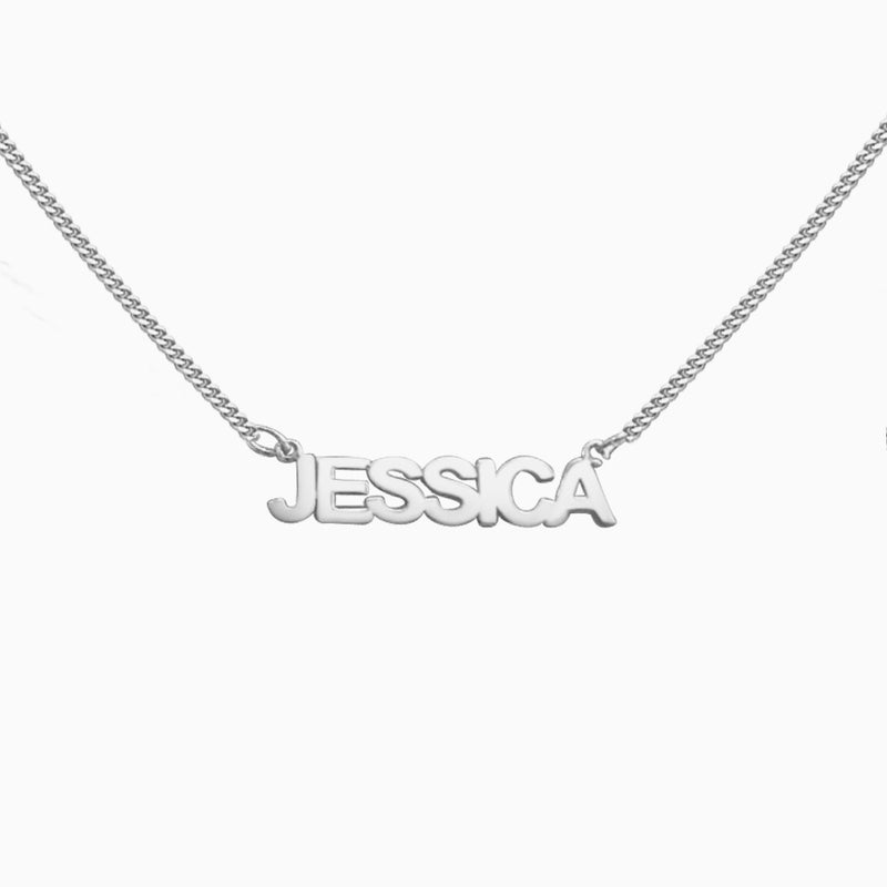 Silver Nameplate Necklace
