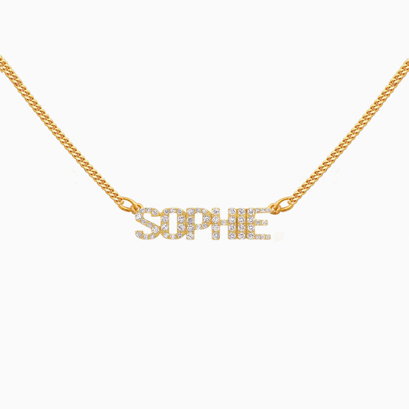 Pave Nameplate Choker