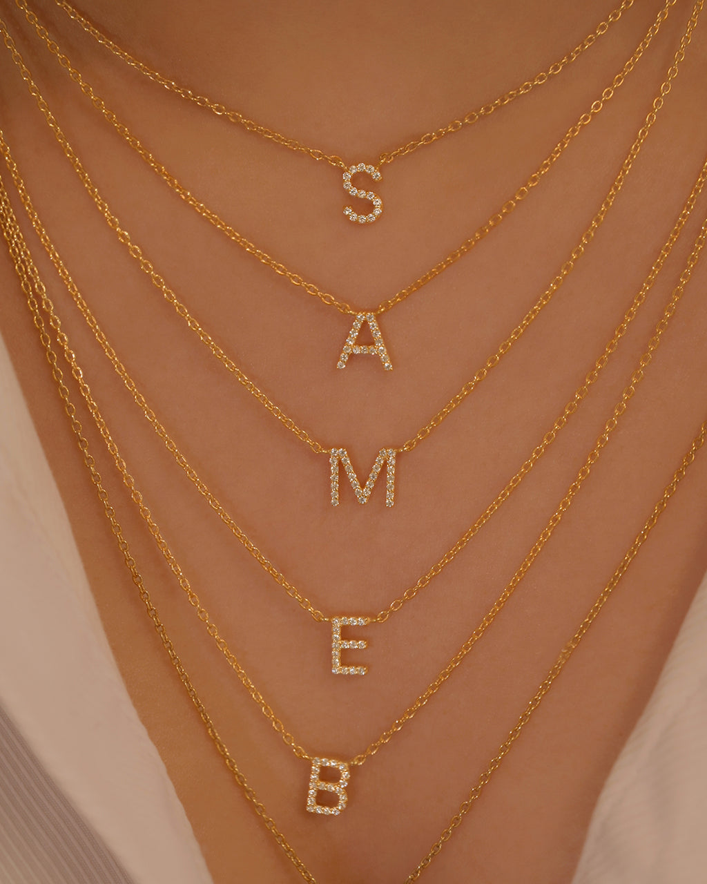 Block letter online monogram necklace