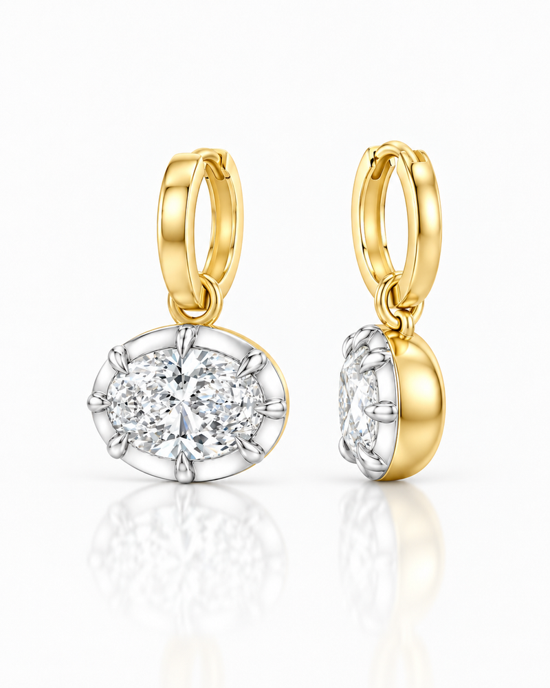 Oval Georgian Drop Earring