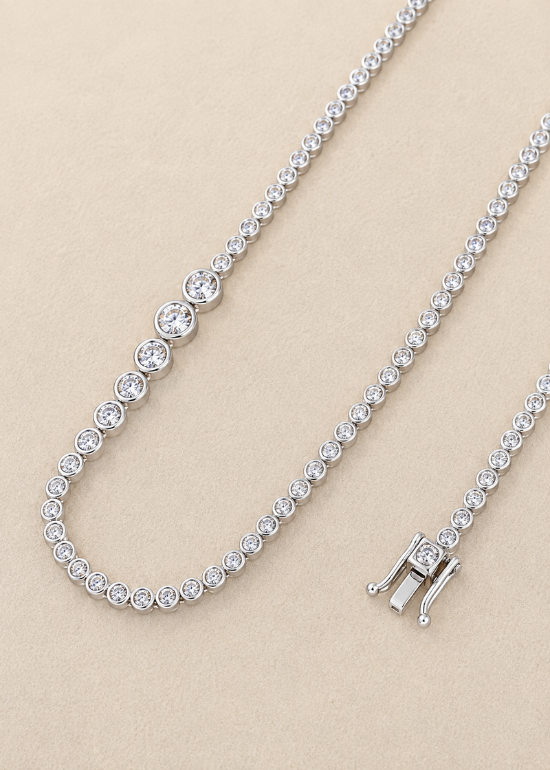 Sophie Bezel Tennis Necklace