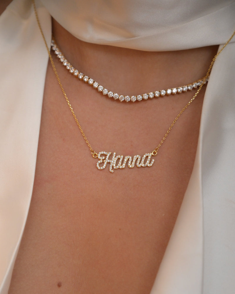 Tennis Necklace Gold