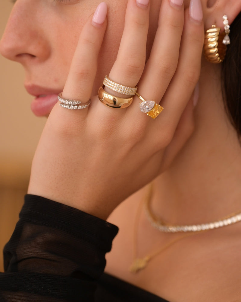 Pave Cigar Ring