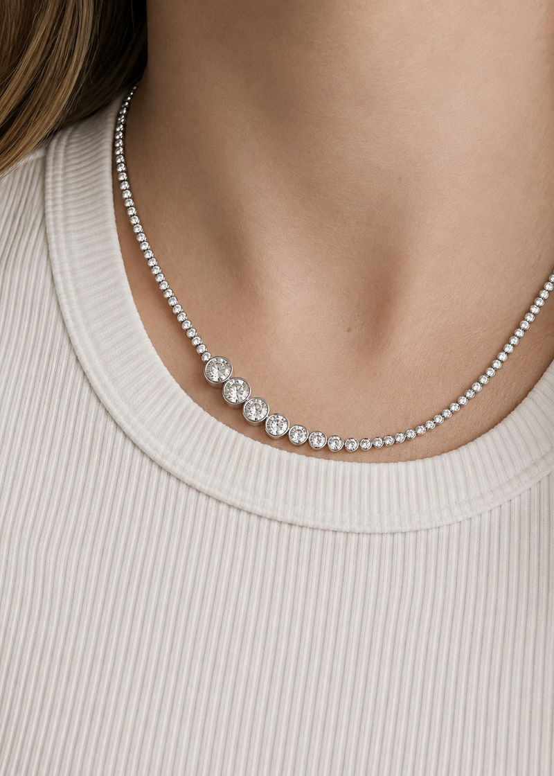 Sophie Bezel Tennis Necklace