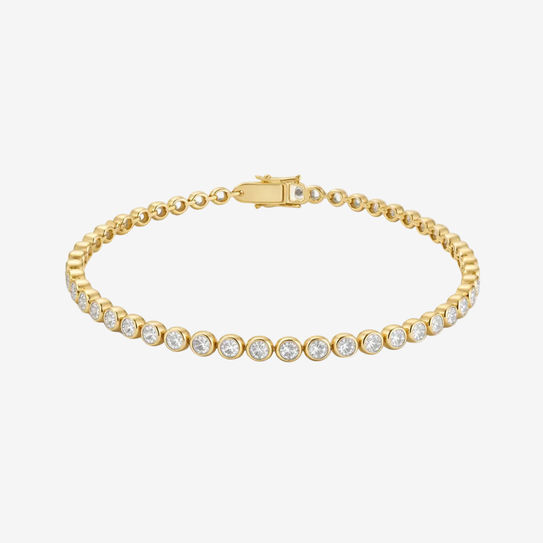 Bezel tennis bracelet in 14k gold vermeil – V The Label