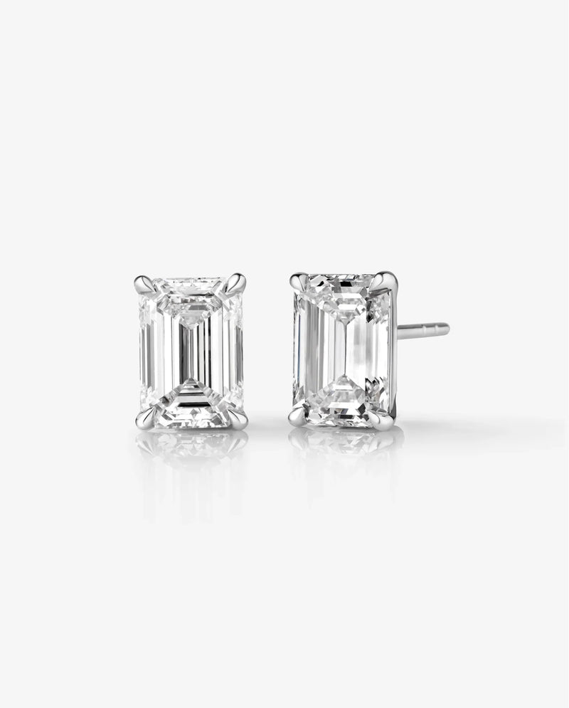 Emerald Stud Earring - 1ct Lab Grown Moissanite