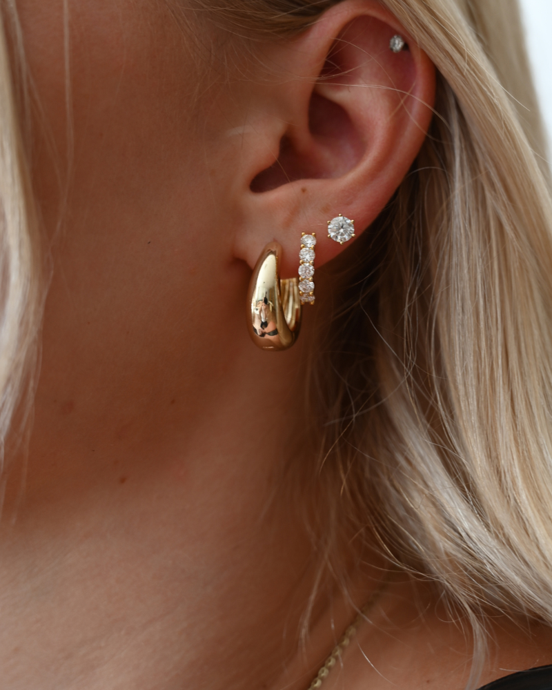 Jumbo Huggie Hoop - Lab Moissanite