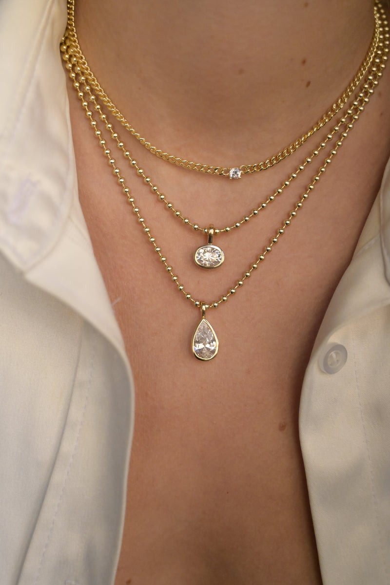 Pear Bezel Pendant