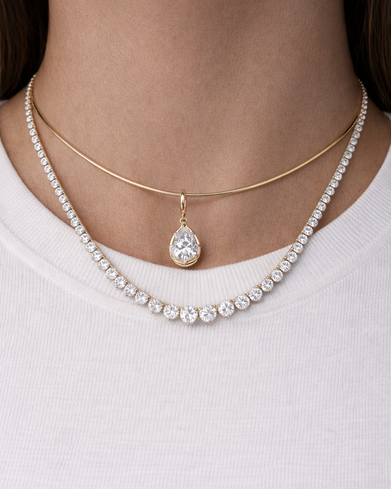 Pear Bezel Pendant