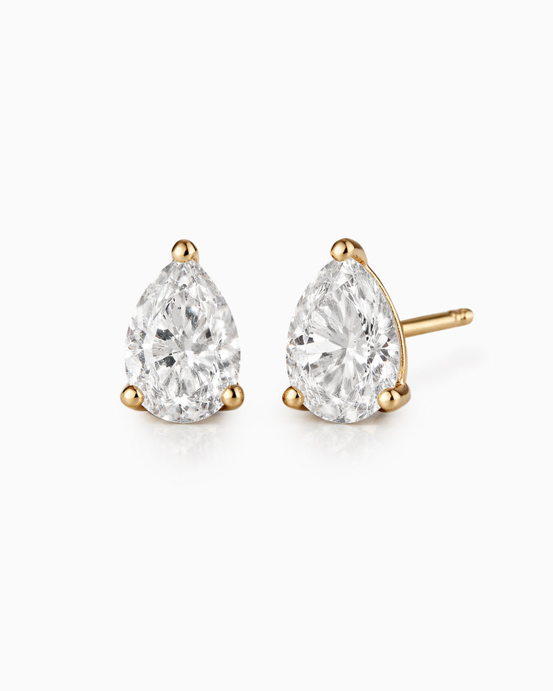 Pear Stud Earrings- 1CT Lab Grown