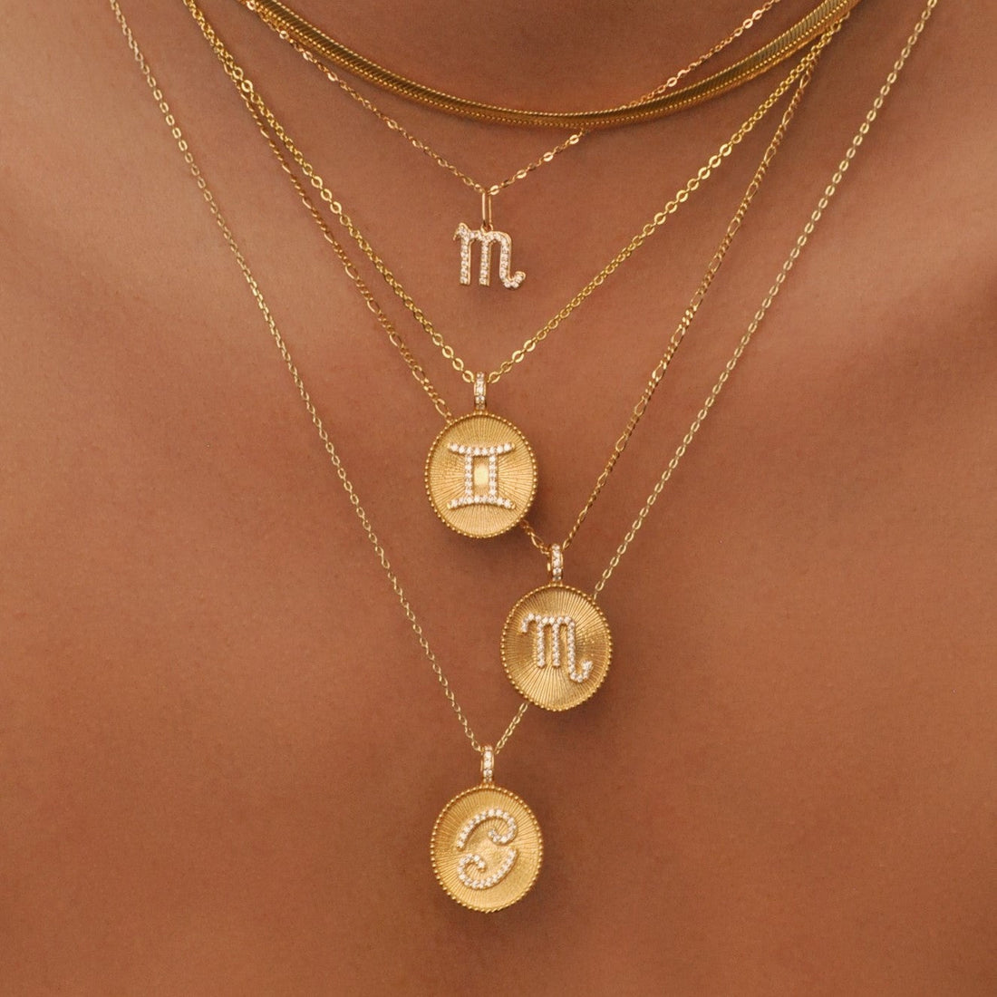 Aquarius Zodiac Pendant Necklace – V The Label