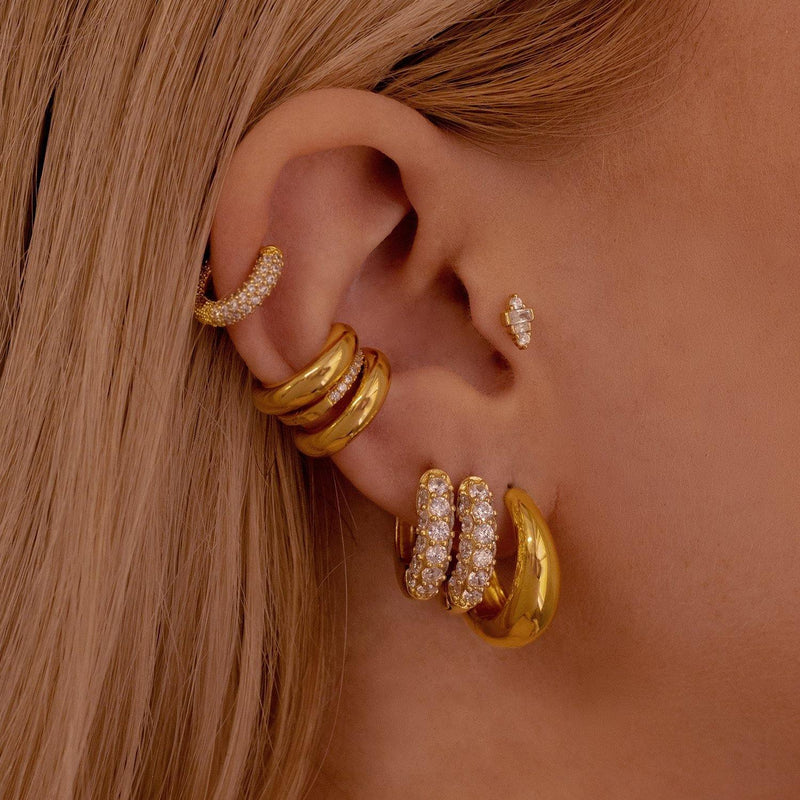 Bold Pave Hoops - V THE LABEL Jewellery AU