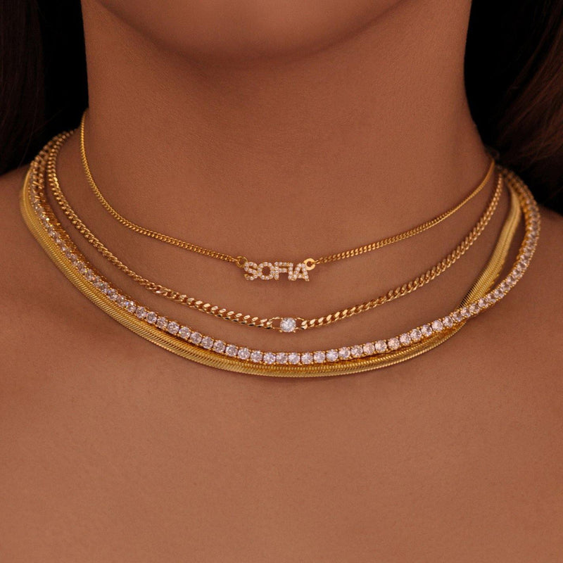 Pave Nameplate Choker - V THE LABEL Jewellery AU