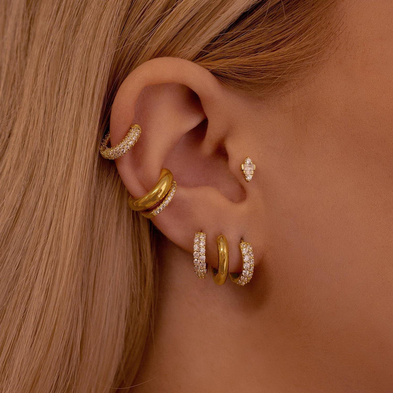 Plain Gold Huggie Earrings - V THE LABEL Jewellery AU