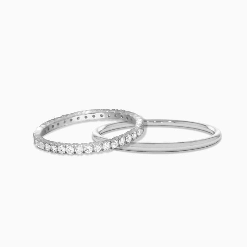 Silver Eternity Ring Set