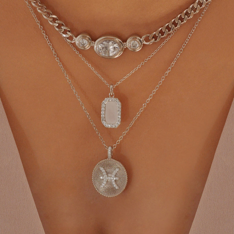 Silver Zodiac Pendant Necklace