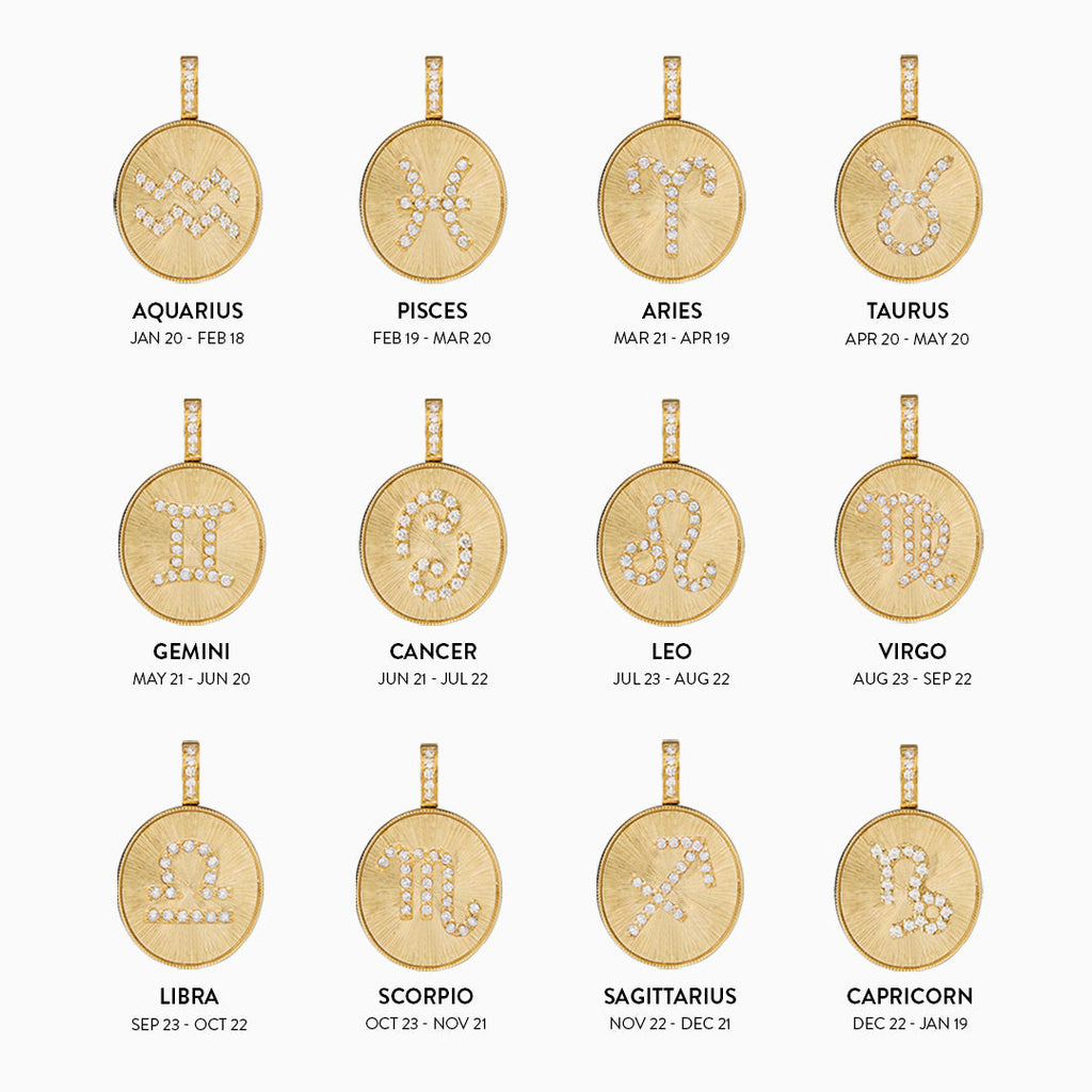 Aquarius Zodiac Pendant Necklace – V THE LABEL - Main Image